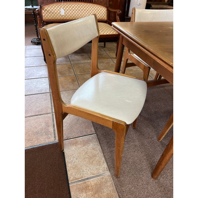 1950s 1950s Danish Teak Draw Leaf Dining Table With 6 Chairs Mid Century Modern For Sale - Image 5 of 11