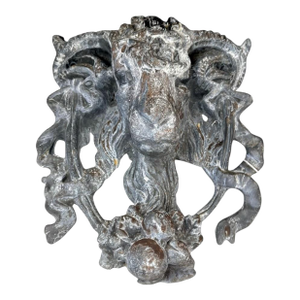 Vintage Architectural Lead Wall Plaque Ram's Head