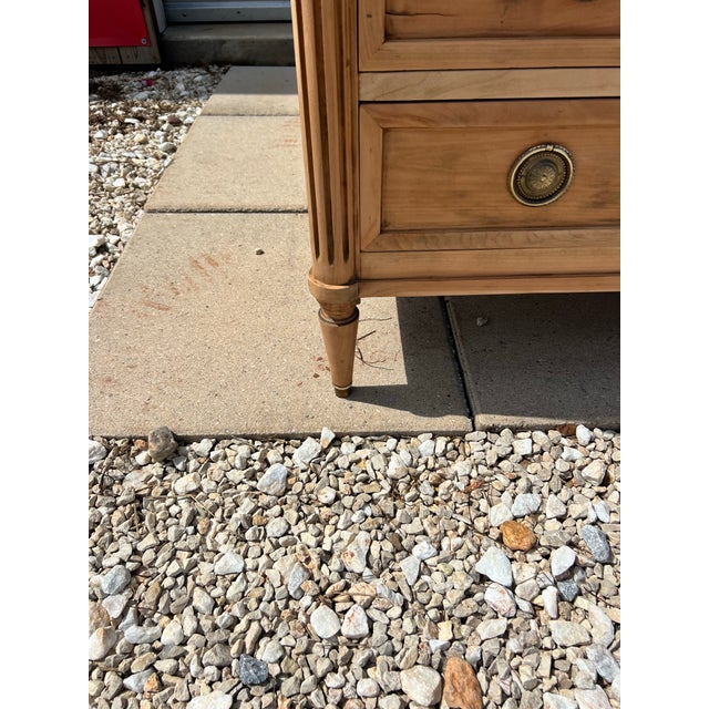 French 19th Century Louis XVI Bleached Solid Walnut Commode For Sale - Image 6 of 12