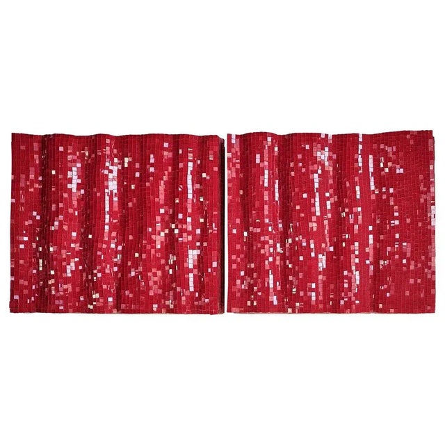 Modular Red Glass Mosaic Panels by Davide Medri, Set of 2 For Sale - Image 6 of 6