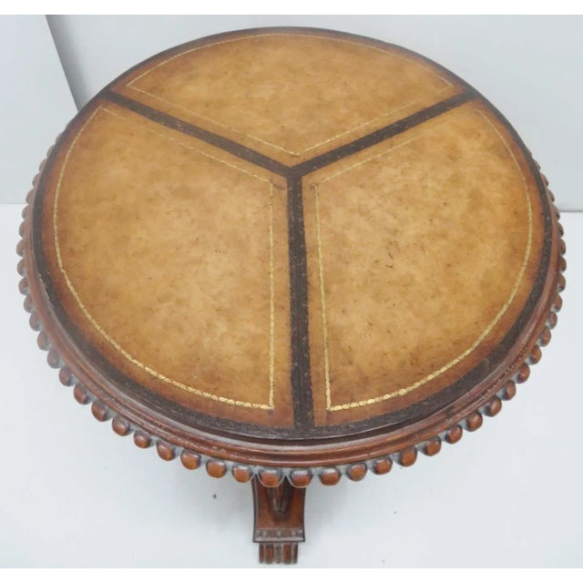 Regency Leather Top Side Table For Sale - Image 4 of 7