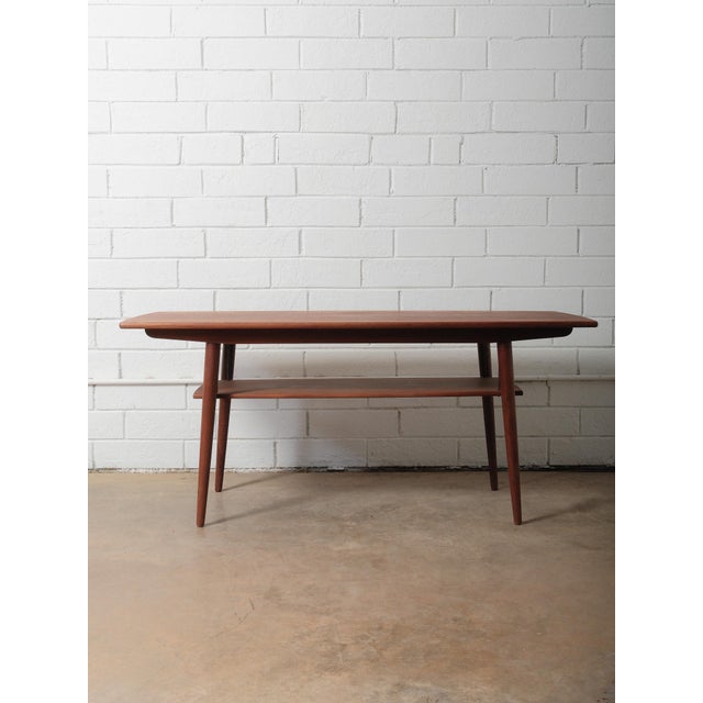 Mid-Century Danish Teak Coffee Table With Floating Shelf For Sale In Greensboro - Image 6 of 6