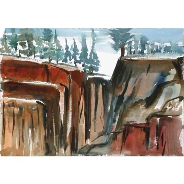 Contemporary Harold Wallerstein - Rock Formation Watercolor on Paper For Sale - Image 3 of 3