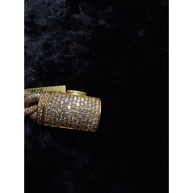 14k Yellow Gold 9.5 Ct Natural Diamond Infinity Bracelet, 8 In For Sale - Image 10 of 11