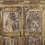Antique Indian Painted Teakwood Armoire, in its old faded yellow and red paint decoration, the doors panels carved with...