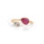 VR Jewels Pear Cut 1.45ct Ruby Diamond Open Face Modern 14k Gold Ring Size 6.5 For Sale - Image 4 of 18