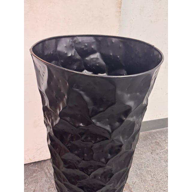 Vintage Hammered Planter, Black For Sale In San Francisco - Image 6 of 12