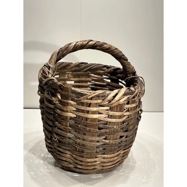 Wood Vintage French Market Basket #376 For Sale - Image 7 of 9