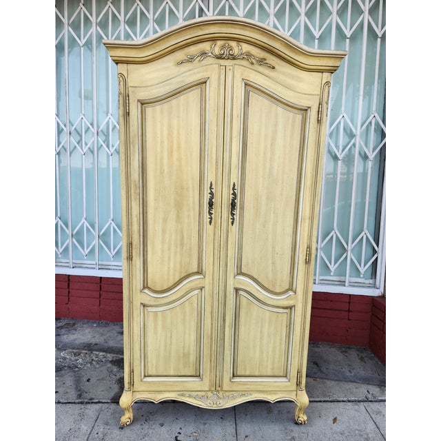1960s 1960s French Style Carved Wood Armoire For Sale - Image 5 of 6