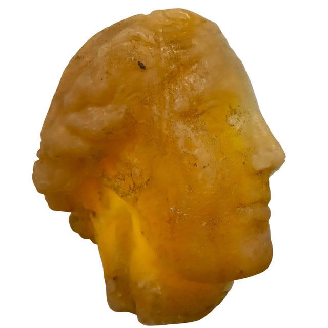 Academic Sculpture of a Venus Head with an Amber Effect, 1950s, Wax For Sale - Image 10 of 10