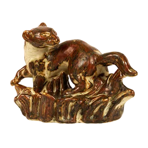 Mid-Century Danish Stoneware Stoat Figurine by Knud Kyhn for Royal Copenhagen