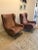 Brass Marco Zanuso Senior Armchairs for Arflex in Opaque Rose Suede Leather - a Pair For Sale - Image 8 of 9