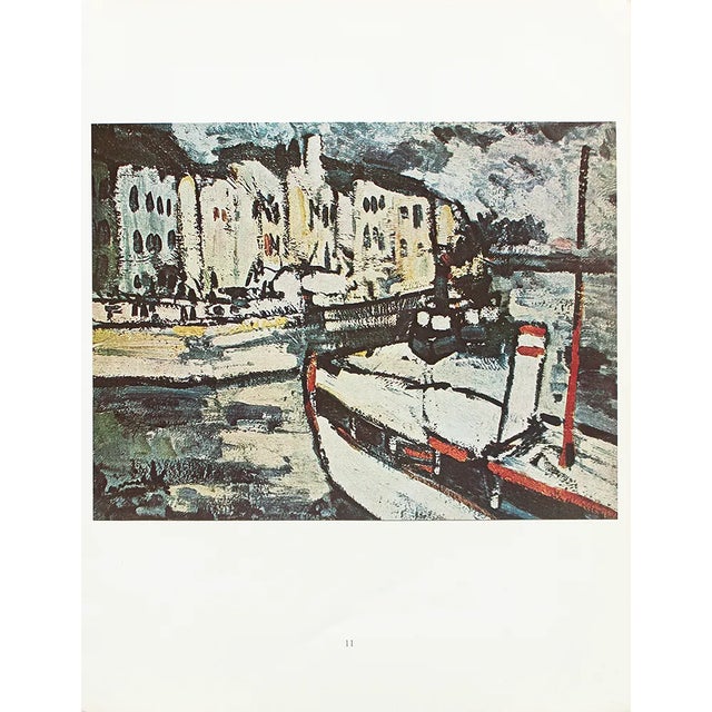 1950s After Maurice De Vlaminck "Landscape With Tugboat", Full-Color Print For Sale