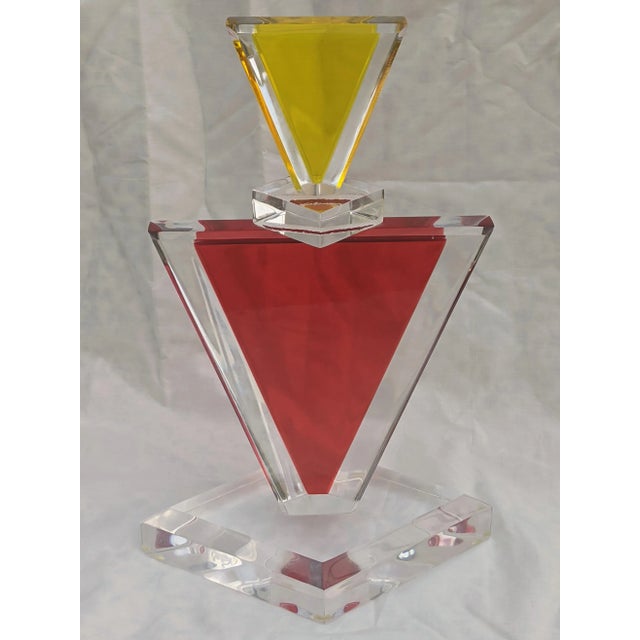 Van Teal Vintage 1980s Abstract Geometric Lucite Sculpture For Sale - Image 4 of 8