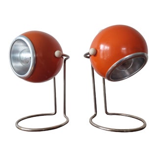 Mid-Century Eye Ball Table Lamps, 1970s, Set of 2 For Sale