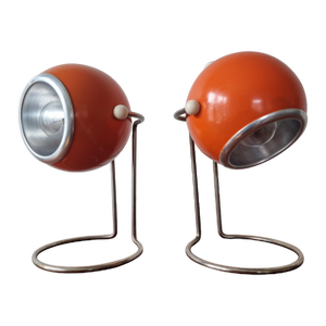 Mid-Century Eye Ball Table Lamps, 1970s, Set of 2