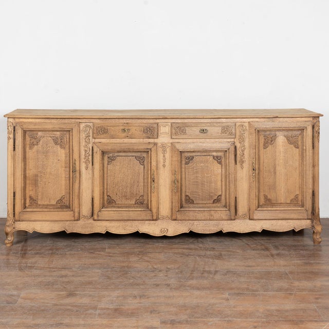 French 19th Century French Bleached Oak Sideboard Buffet For Sale - Image 3 of 14