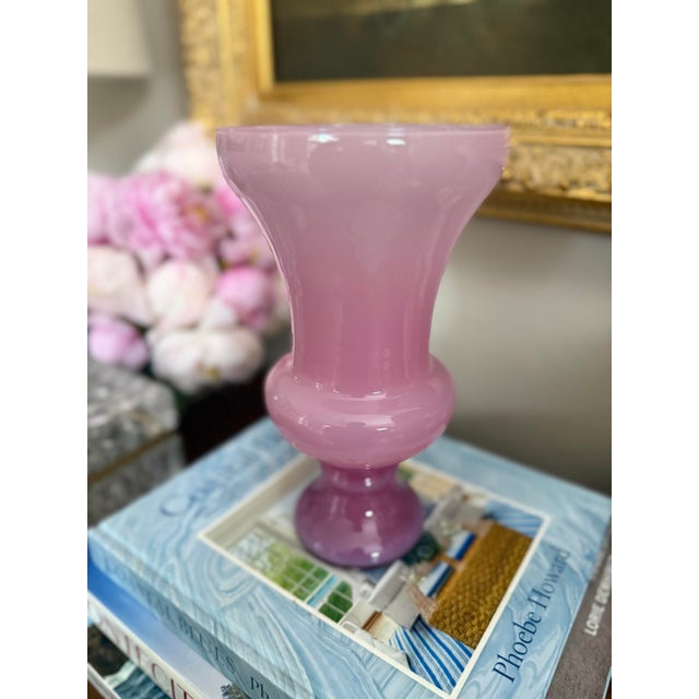 French Style Pink Opaline Vase For Sale - Image 4 of 4