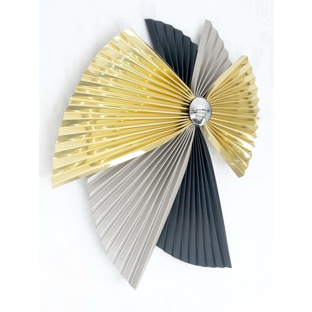 1990s Curtis Jere Overlapping Multicolor Butterfly Shape Sculpture Dated 1990 For Sale - Image 5 of 9