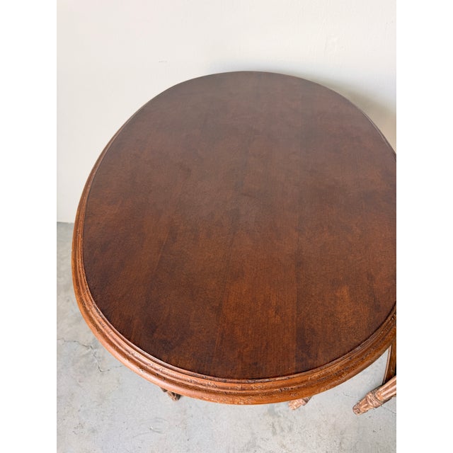 Modern Neoclassical Louis XVI Style Oval Side Tables With Cane Shelves – A Pair For Sale - Image 13 of 15