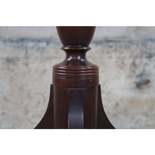 Vintage Late 20th Century Biggs Old Sturbridge Village Federal Mahogany Spider Leg Candle Stand For Sale - Image 11 of 12