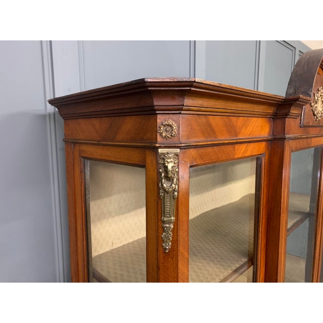 Edwardian Kingwood and Walnut Display Cabinet, 1900s For Sale - Image 10 of 13
