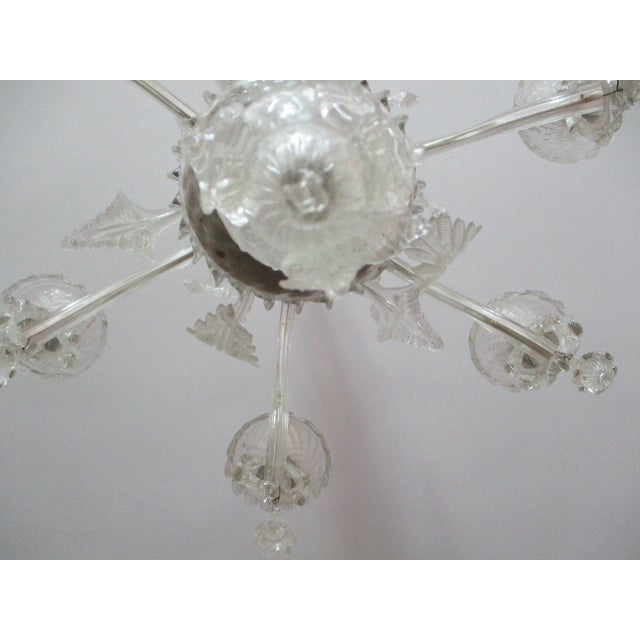 1970s Italian Murano 6 Arm Chandelier For Sale - Image 11 of 12