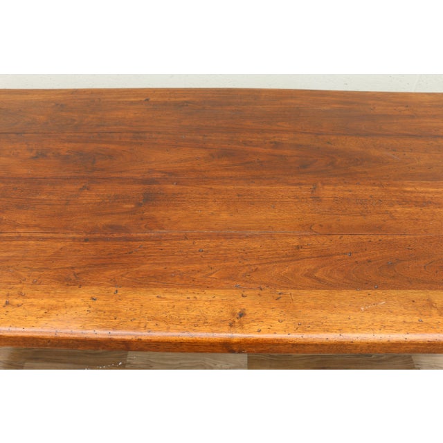 1940s Antique French Provincial Dining Table by Camard | Solid Walnut Farmhouse Table | Made in France, 1940s For Sale - Image 5 of 18