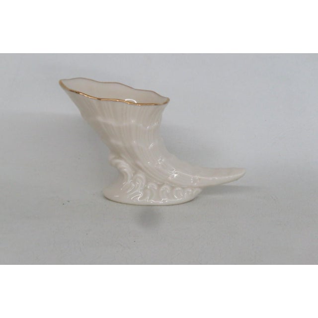 Ivory Lenox China Decorative Porcelain Cornucopia Made in Usa With 24k Gold Trim 5098b For Sale - Image 8 of 9
