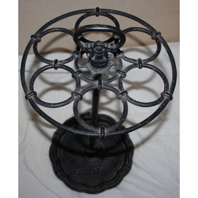 Black Cast Iron Umbrella Stand or Walking Cane Holder, 1890s For Sale - Image 13 of 18