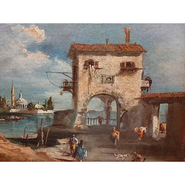 Anna Iduna Zehnder, Lake Landscape with Architecture, 1920s, Oil on Canvas, Framed For Sale - Image 3 of 7