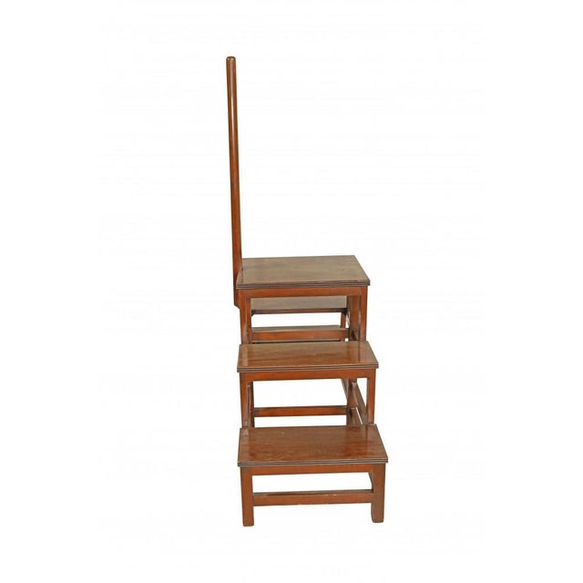 2000 - 2009 Victorian Mahogany Library Ladder For Sale - Image 5 of 8