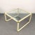 Italian Brass and Cream Enameled Metal Square Coffee Table by Tommaso Barbi, 1970s For Sale - Image 3 of 18