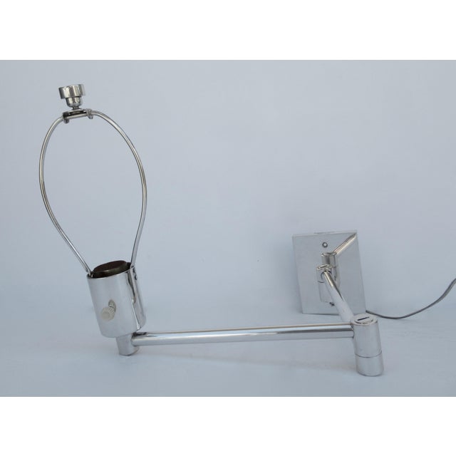 Hansen Lighting Co. Vintage C.1970's Georg Hanson for Hanson Lighting Co. Chrome-Plated Swing-Arm Wall Sconce- Single For Sale - Image 4 of 13