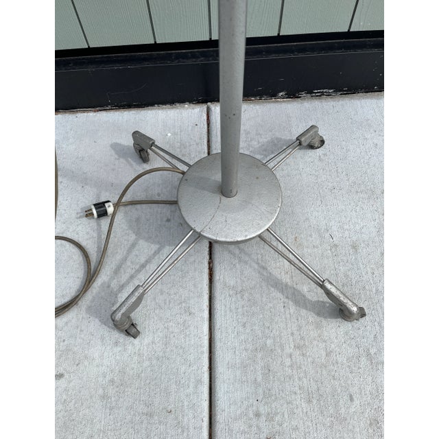 Metal 1950s Wilmot Castle Industrial Rolling Floor Lamp For Sale - Image 7 of 12