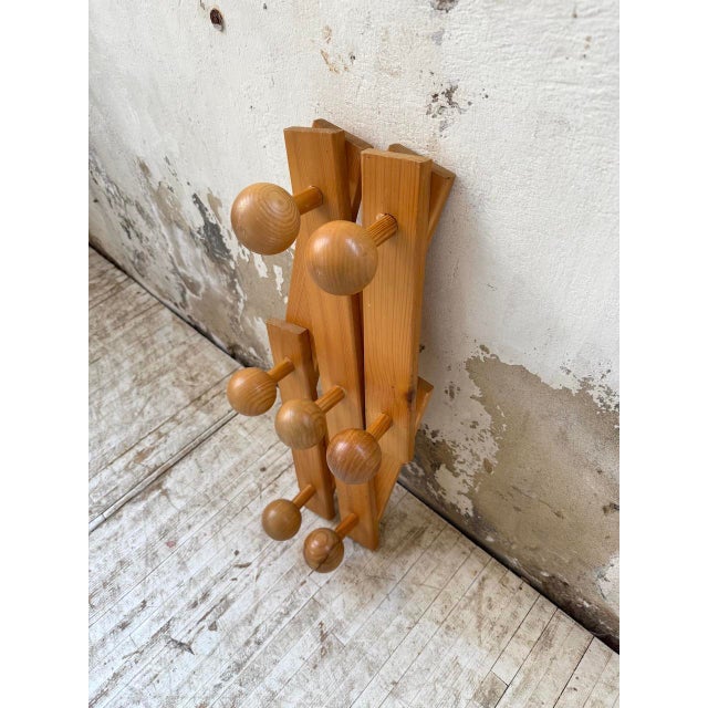 Pine Wall Coat Rack, 1980 For Sale - Image 12 of 15