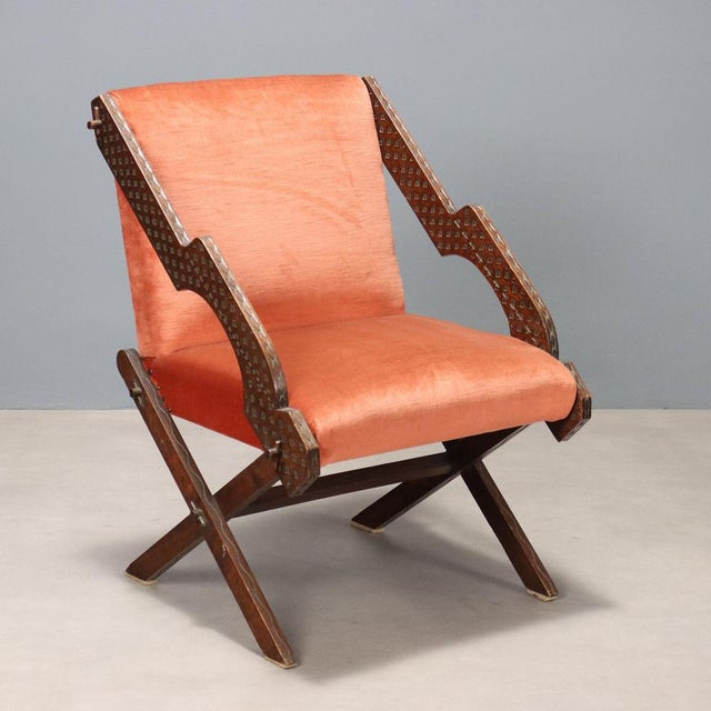 Vintage Armchair with Wooden Frame, 1960s For Sale - Image 9 of 9