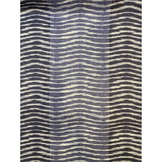 Thibaut Wavelet Stripe Backed Fabric in Navy 2 Yards For Sale