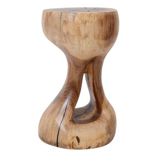 Sculptural Side Table in Walnut by Logniture For Sale