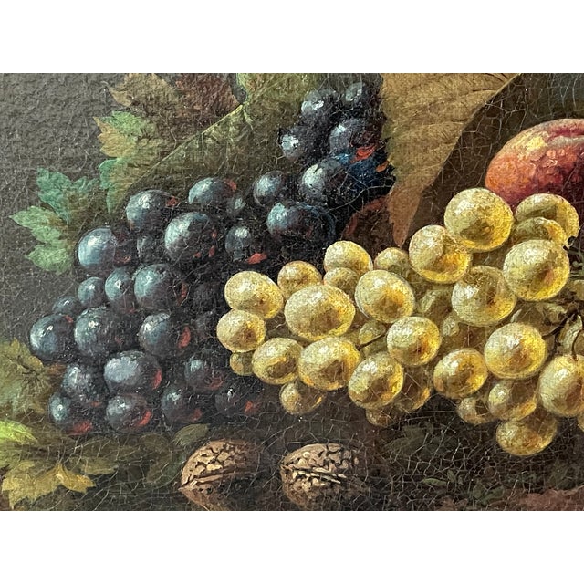 Pair Early 19th Century European Antique Still Lives W Grapes For Sale - Image 4 of 7