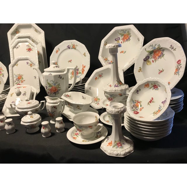 Rosenthal Mid 19th Century Rosenthal Maria Floral Service for 8- 77 Pieces For Sale - Image 4 of 13