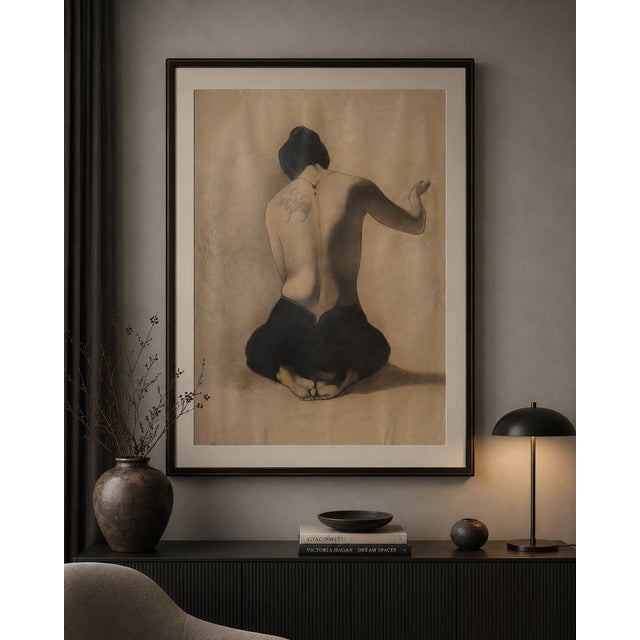 Early 21st Century Salome — Monumental Figure Study on Brown Paper, Attributed to Georgian Artist Lado Gorgadze For Sale - Image 5 of 5