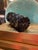 Black Amethyst Fluted Deco Nod to Brutalist Vintage “ Bamboo” Vase For Sale - Image 4 of 6