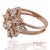 18k 750 Solid Rose Gold Floral Natural Diamond Ring, Size 7 For Sale - Image 10 of 13