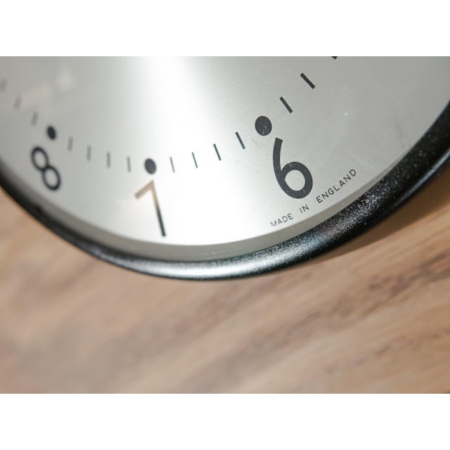 1960s Clock in Satin Black from Gent of Leicester, England, 1960s For Sale - Image 5 of 12