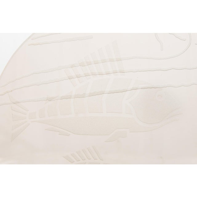 1930s French Art Deco Chrome and Etched Glass "Fish" Lumiere Table Light For Sale - Image 14 of 15