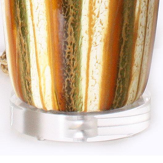 1970s Pair of Yellow and Green Ceramic Drip Glaze Lamps, C. 1970 For Sale - Image 5 of 8