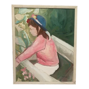 Impressionistic Portrait 'Younger Than Springtime' Oil on Canvas, Signed by Artist