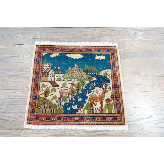 Early 20th Century Persian Pictorial Tabriz Rug For Sale - Image 12 of 15