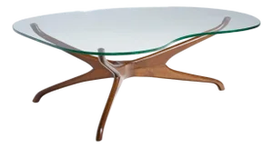 Vladimir Kagan for Dreyfuss Mid 20th Century Walnut Tri-Symmetric Coffee Table